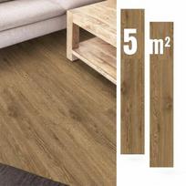 Savaime klijuojamos vinilo plokštės, 5 m², TAMSI RUDOS spalvos, PARKETO lentos, atsparios vandeniui, 5 m²