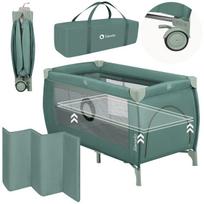 Lionelo Stefi Plus Green Olive 2in1 sulankstoma kelioninė lovytė su papildomu miego lygiu, 0–36 mėn.