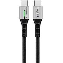 Logilink USB-C 480Mb/s, 100W 0.5m w oplocie czarny CU0421