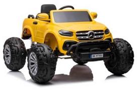 Elektromobilis vaikams Mercedes X 4x4 AWD, MP4, Lakuotas, geltonas