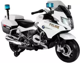 Akumuliatorinis motociklas vaikams BMW R1200 Police, baltas