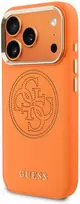 Guess PU Perforated 4G Logo MagSafe dėklas skirtas iPhone 17 Pro Max oranžinės spalvos