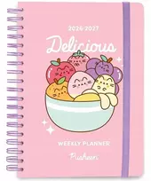 Pusheen – A5 savaitinis kalendorius / planuoklis iš Fruits kolekcijos 2026/2027