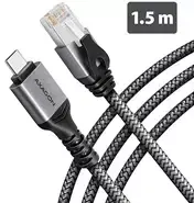 AXAGON ADE-CM15 USB-C 5Gbps – Gigabit Ethernet adapteris su integruotu CAT6 RJ-45 tinklo kabeliu (1,5 m), Asix AX88179B