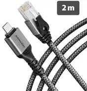 AXAGON ADE-CM20 USB-C 5Gbps – Gigabit Ethernet adapteris su integruotu CAT6 RJ-45 tinklo kabeliu (2 m), Asix AX88179B
