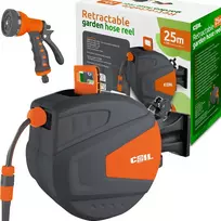 COIL automatinė sieninė sodo žarnos ritė, 25 m žarna ir 2 m tiekimo žarna, C0913