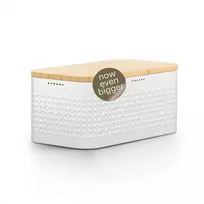 LARS NYSØM metalinė duoninė su bambukiniu dangčiu-pjaustymo lentele, 34,5 × 18,5 × 15,8 cm