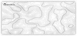 Kilimėlis Geekboss Zen Terrain, Baltas Topographic, XL
