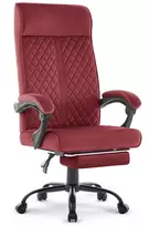 Hells Chair Biuro kėdė su kojų atrama ir spyruokline sėdyne, audinys, bordo raudona