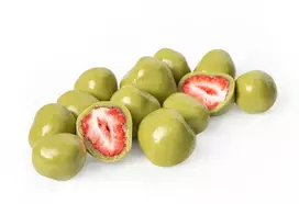 Rūta Džiovintos šaltyje braškės su baltuoju šokoladu ir Matcha, 80 g