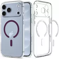 Dėklas SPIGEN ULTRA HYBRID MAGSAFE IPHONE 17 PRO MAX / 18 PRO MAX permatomas / bordo