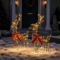 3D Kalėdų elnias LOVIISA 2 vnt. 180 LED Šilta balta
