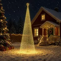 LED Kalėdų medis 500 cm 1524 LED Šilta balta Plienas Juoda