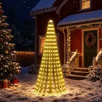LED Kalėdų medis 220 cm 460 LED Šilta balta Plienas Žalia