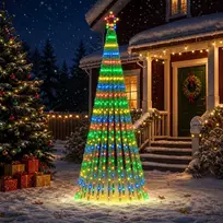 LED Kalėdų medis 250 cm 475 LED Įvairių spalvų Plienas Juoda