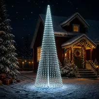 LED Kalėdų medis 470 cm 1504 LED Šalta balta Plienas Žalia