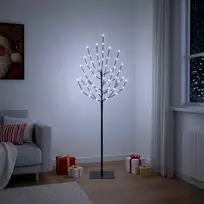 LED Kalėdų medis Juoda 120 cm Plienas 100 LED