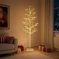 Mikro beržo Kalėdų eglutė Balta 150 cm Plienas 360 LED