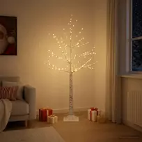 Beržinė Kalėdų eglutė Balta 22 x 22 x 150 cm Plastmasė 232 LED