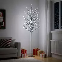LED rutuliukų Kalėdų eglutė Juoda 180 cm Plienas 220 LED