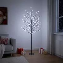 LED rutuliukų Kalėdų eglutė Juoda 150 cm Plienas 185 LED