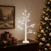 LED beržinė kalėdinė eglutė 2 vnt. Balta 10 x 10 x 58 cm