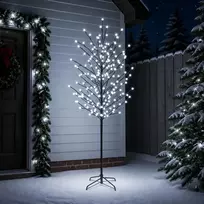 LED rutuliukų Kalėdų eglutė Juoda 47 x 210 cm Plienas 250 LED