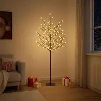 LED rutuliukų Kalėdų eglutė Juoda 18 x 18 x 120 cm Plienas