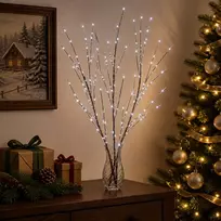 LED varinių šakų kalėdinė dekoracija 3 vnt. Ruda 62 cm Plienas