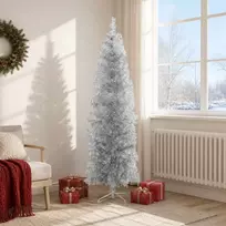 Dirbtinis lieknas Kalėdų medis 180 cm PVC ir Plienas Sidabrinė