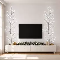 LED gluosnio vijoklis, kalėdinė dekoracija 2 vnt. Juoda 180 cm