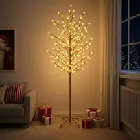 LED rutuliukų Kalėdų eglutė Juoda 210 cm Plienas 250 LED
