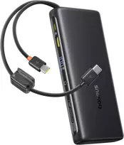 Baseus išorinė baterija 25000 mAh 145 W su 2 integruotais USB-C laidais E0028H