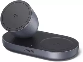 UGREEN magnetinė belaidė įkrovimo stotelė Qi2 15 W, 2 įrenginiams, W701