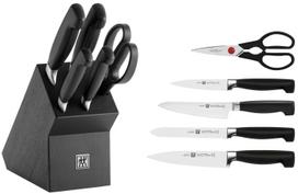Virtuvinių peilių komplektas Zwilling Four Star Block Set 35144-600, sidabro sp., 6 vnt.