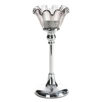 Žvakidė Adena 03, stiklas/metalas, Ø 11 cm, 27 cm, sidabro sp.