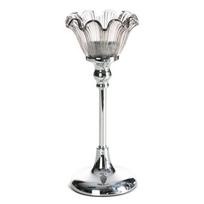 Žvakidė Adena 03, stiklas/metalas, Ø 11 cm, 27 cm, sidabro sp.