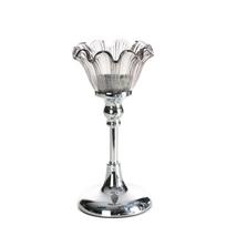 Žvakidė Adena 02, stiklas/metalas, Ø 11 cm, 22 cm, sidabro sp.