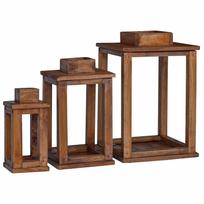 vidaXL Žibintas 3 vnt. Natūrali 30 x 30 x 44 cm Mahogany Medis