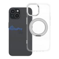 Case for iPhone 15 Frame Circle Stand compatible with MagSafe transparent