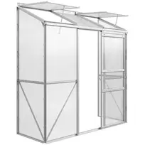 Aliuminis šiltnamis su stumdomomis durimis, atverčiamas stoglangis 192 x 68 x 196 cm