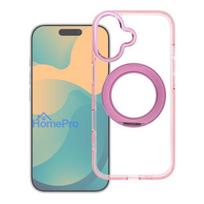 Case for iPhone 13 Frame Circle Stand compatible with MagSafe pink