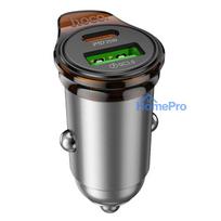 Car charger Hoco USB A + USB C PD QC3.0 43W NZ16A metal gray