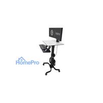 ERGOTRON WorkFit-C Steh-Sitz-Arbeitsplatz Dual HD Fahrwagen bis 61cm 24Zoll Displays 14,7kg.Anhebung bis 63cm VESA 75x75