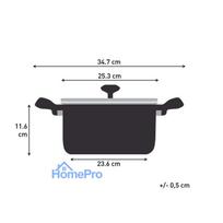 Tefal Nordica Stainless Steel Casserole / Cooking Pot (24 cm, 4.8L / 5L).