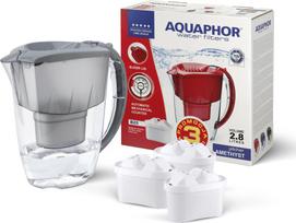 Aquaphor vandens filtravimo ąsotis 2,8 l, plastikinis, pilkas, jonų mainų sistema, 500598_IRL
