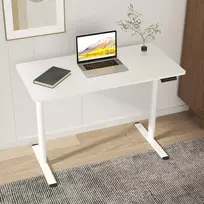 Elektrinis reguliuojamo aukščio rašomasis stalas Spacetronik Moris 121WW, 120 × 60 cm, baltas