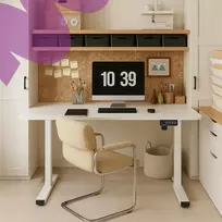 Elektrinis reguliuojamo aukščio rašomasis stalas Spacetronik Moris SPE-O111WW, 100 × 60 cm, baltas