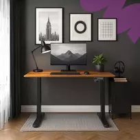 Spacetronik Elektra reguliuojamas rašomasis stalas, 120 × 60 cm, rudas ir juodas