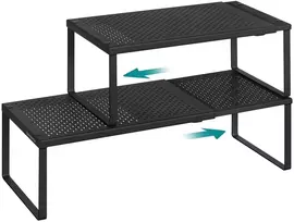 SONGMICS ištraukiama prieskonių lentynėlė, 2 vnt., plieninė, 38–60 cm, B0F89Y6L4X